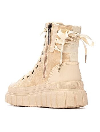 Bottines femme à lacets avec fermeture éclair