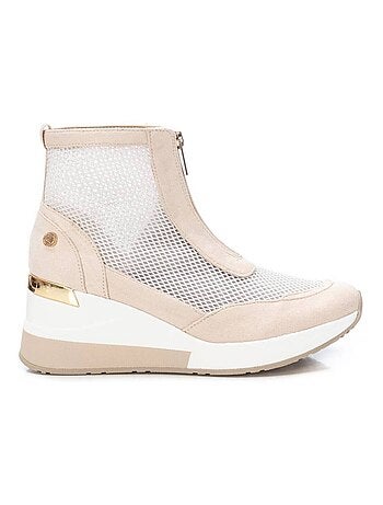 Bottines femme à lacets avec fermeture éclair