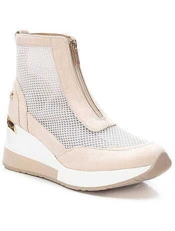Bottines femme à lacets avec fermeture éclair
