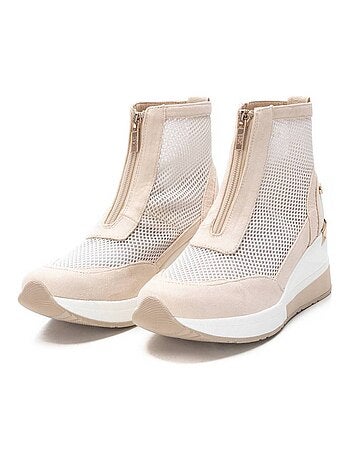Bottines femme à lacets avec fermeture éclair