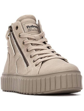 Bottines femme à lacets avec fermeture éclair
