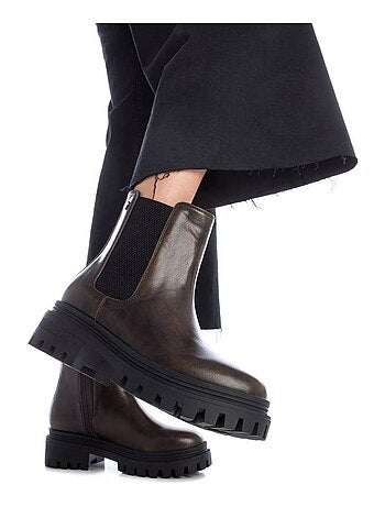 Bottines femme à lacets avec fermeture éclair