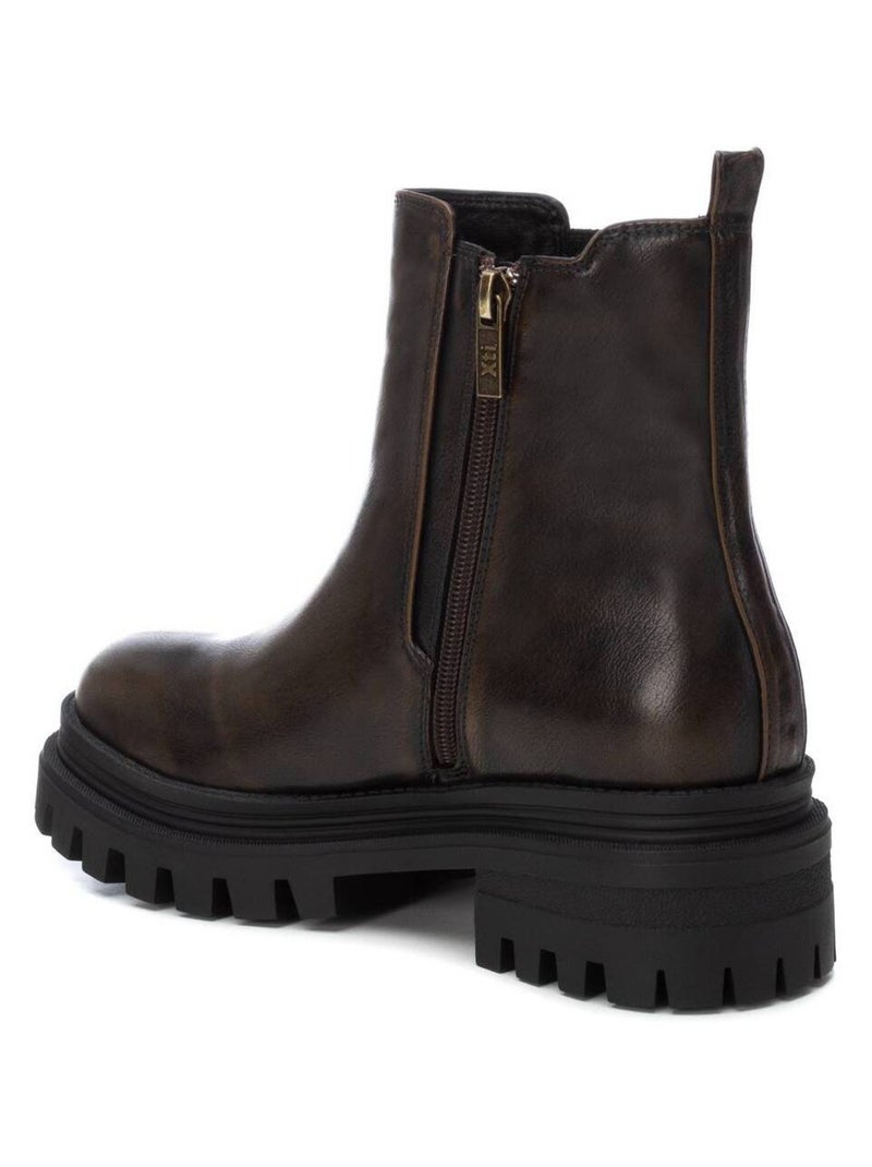 Bottines femme à lacets avec fermeture éclair Bronze - Kiabi
