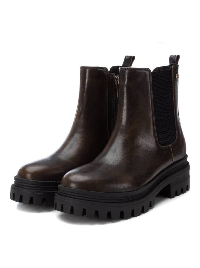 Bottines femme à lacets avec fermeture éclair Bronze - Kiabi