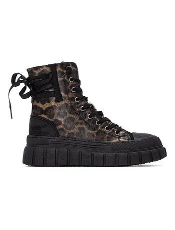 Bottines femme à lacets avec fermeture éclair