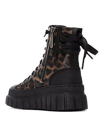 Bottines femme à lacets avec fermeture éclair