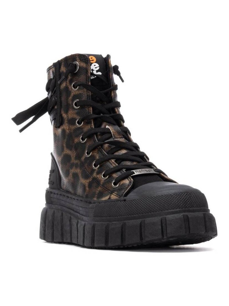 Bottines femme à lacets avec fermeture éclair Camel - Kiabi