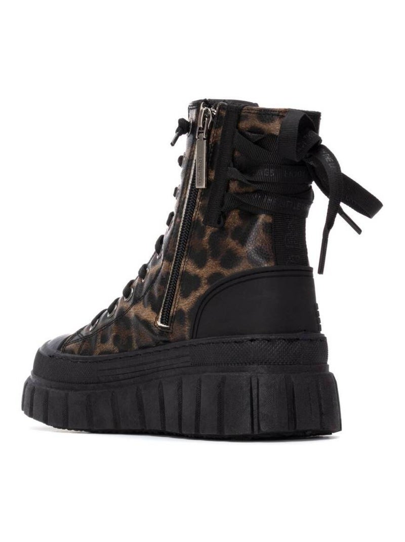 Bottines femme à lacets avec fermeture éclair Camel - Kiabi