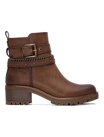 Bottines femme à lacets avec fermeture éclair