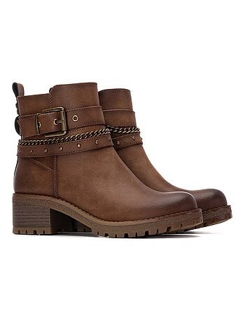 Bottines femme à lacets avec fermeture éclair