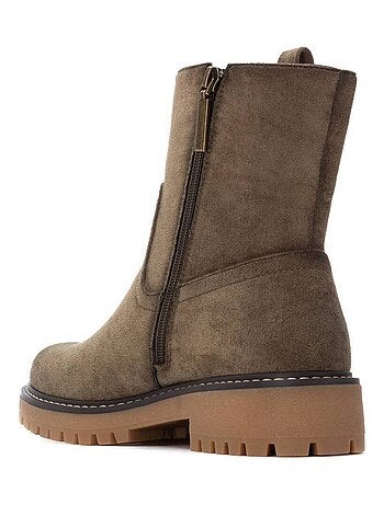 Bottines femme à lacets avec fermeture éclair