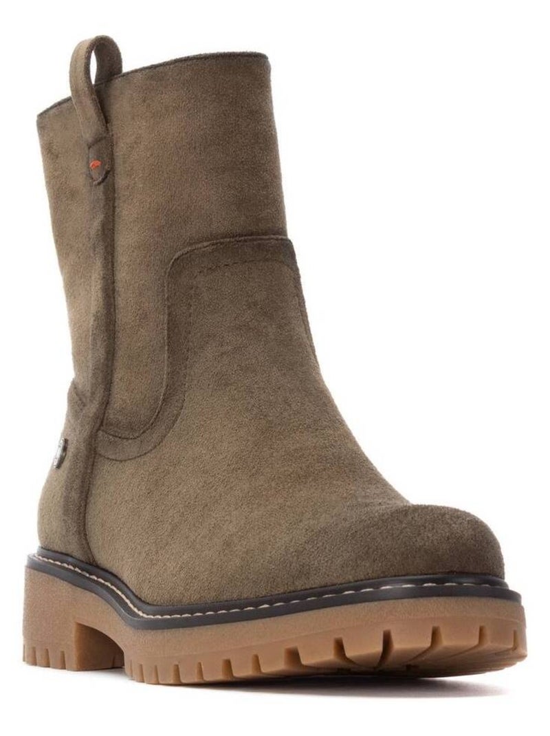 Bottines femme à lacets avec fermeture éclair Kaki - Kiabi