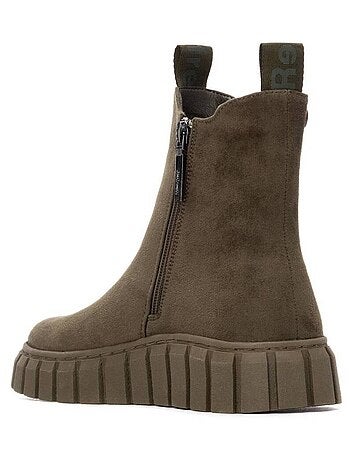 Bottines femme à lacets avec fermeture éclair