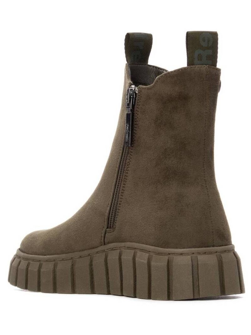 Bottines femme à lacets avec fermeture éclair Kaki - Kiabi