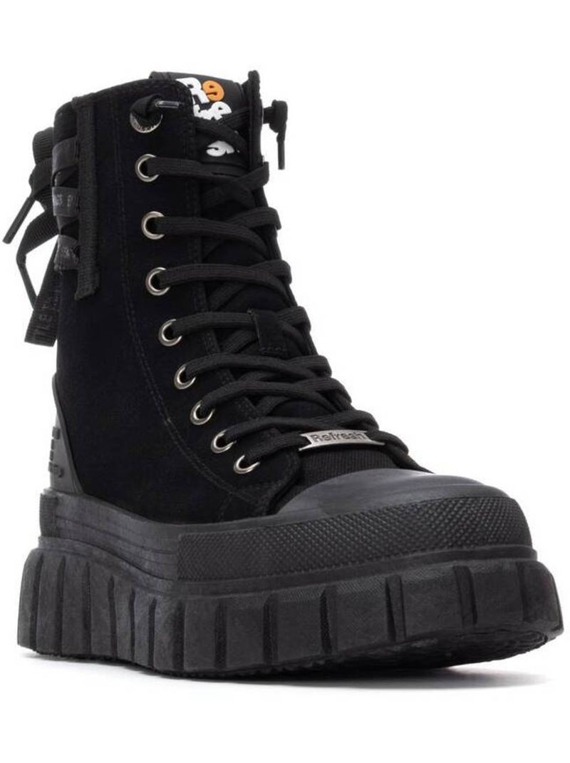 Bottines femme à lacets avec fermeture éclair Noir - Kiabi