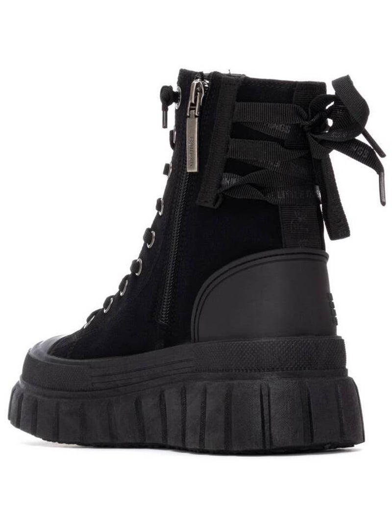 Bottines femme à lacets avec fermeture éclair Noir - Kiabi