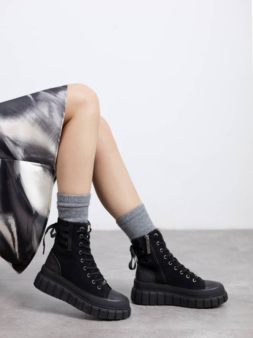 Bottines femme à lacets avec fermeture éclair - Kiabi