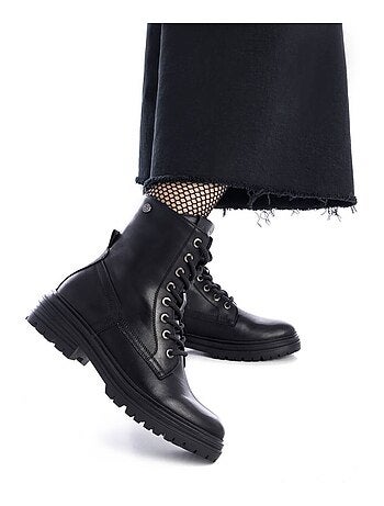 Bottines femme à lacets avec fermeture éclair