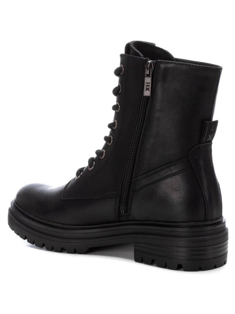 Bottines femme à lacets avec fermeture éclair Noir - Kiabi