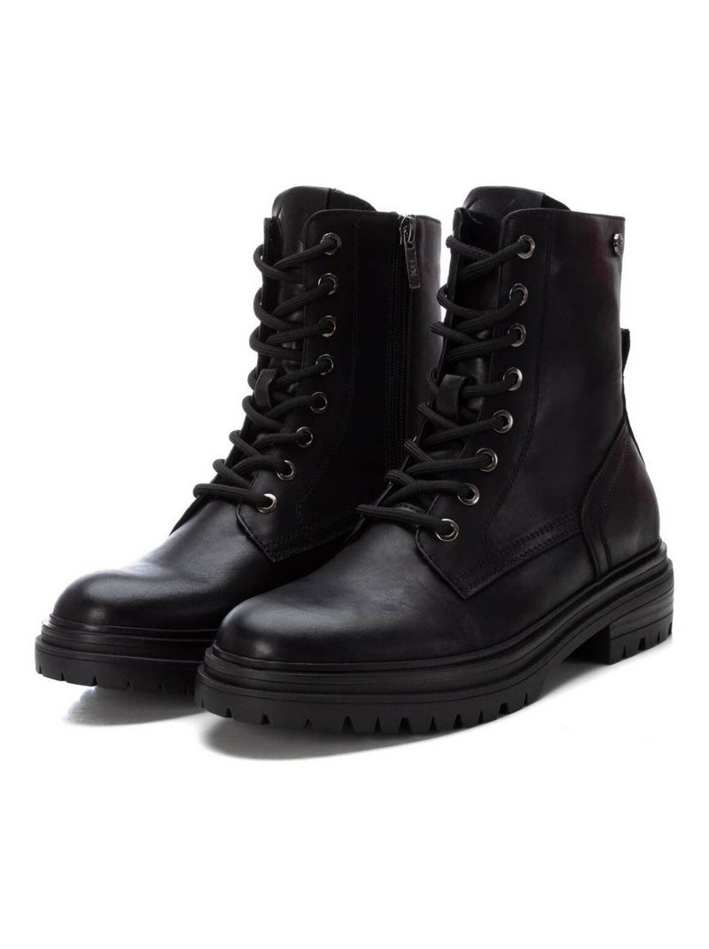 Bottines femme à lacets avec fermeture éclair Noir - Kiabi