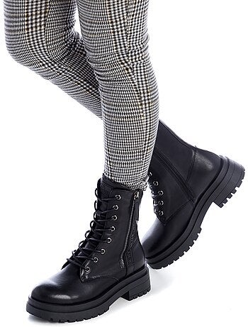 Bottines femme à lacets avec fermeture éclair