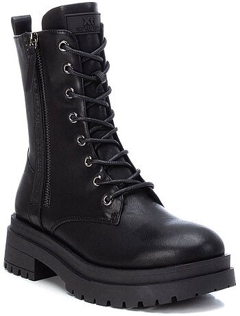 Bottines femme à lacets avec fermeture éclair