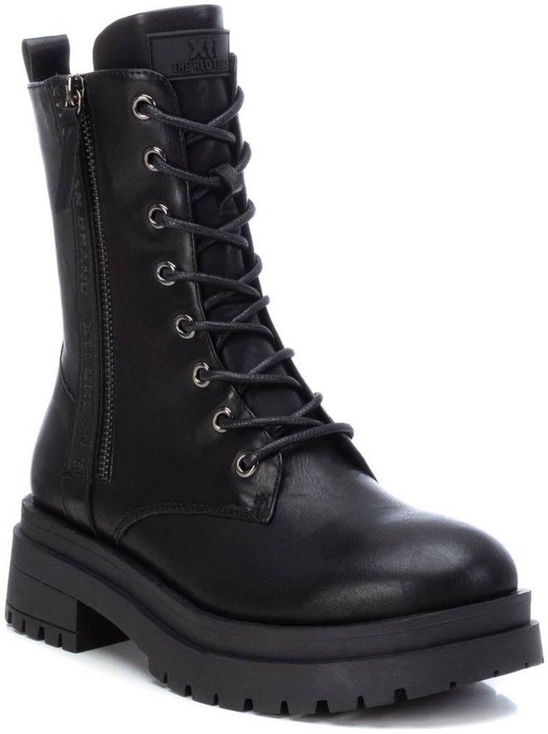 Bottines femme à lacets avec fermeture éclair Noir - Kiabi