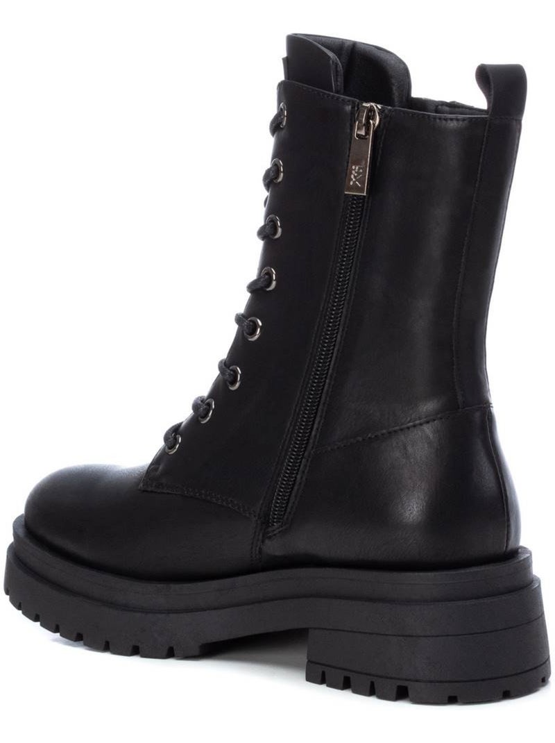 Bottines femme à lacets avec fermeture éclair Noir - Kiabi