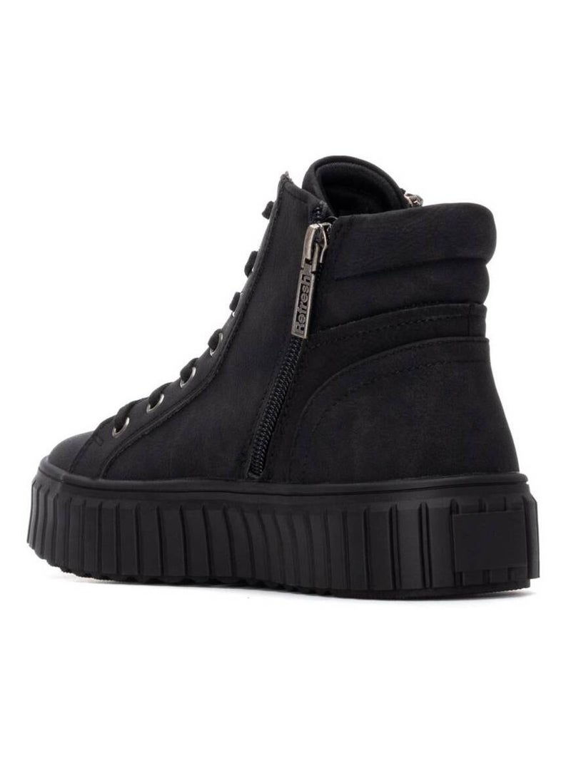 Bottines femme à lacets avec fermeture éclair Noir - Kiabi