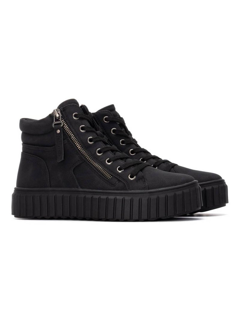 Bottines femme à lacets avec fermeture éclair Noir - Kiabi