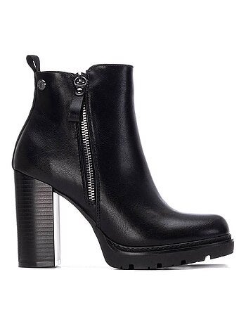 Bottines femme à lacets avec fermeture éclair