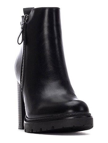 Bottines femme à lacets avec fermeture éclair