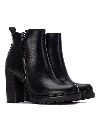 Bottines femme à lacets avec fermeture éclair