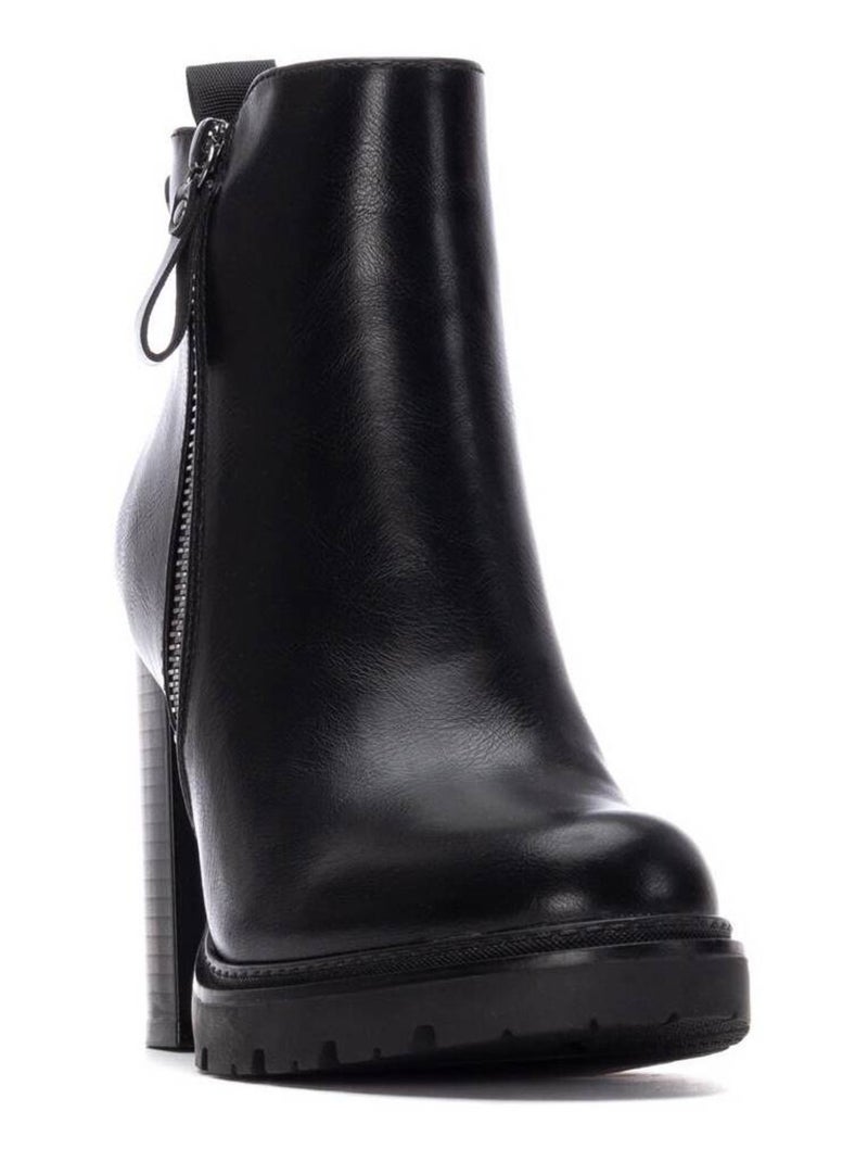 Bottines femme à lacets avec fermeture éclair Noir - Kiabi
