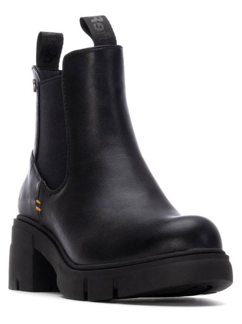 Bottines femme à lacets avec fermeture éclair Noir - Kiabi