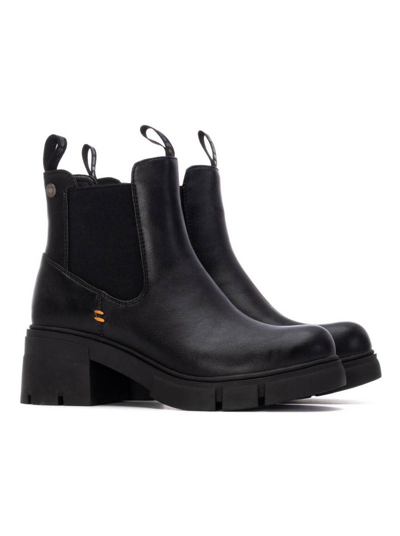 Bottines femme à lacets avec fermeture éclair Noir - Kiabi