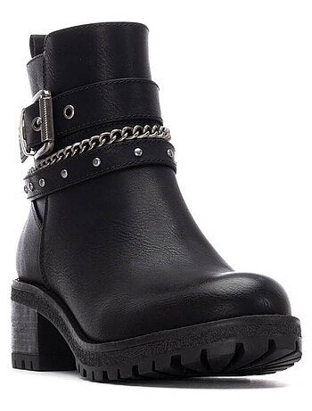 Bottines femme à lacets avec fermeture éclair