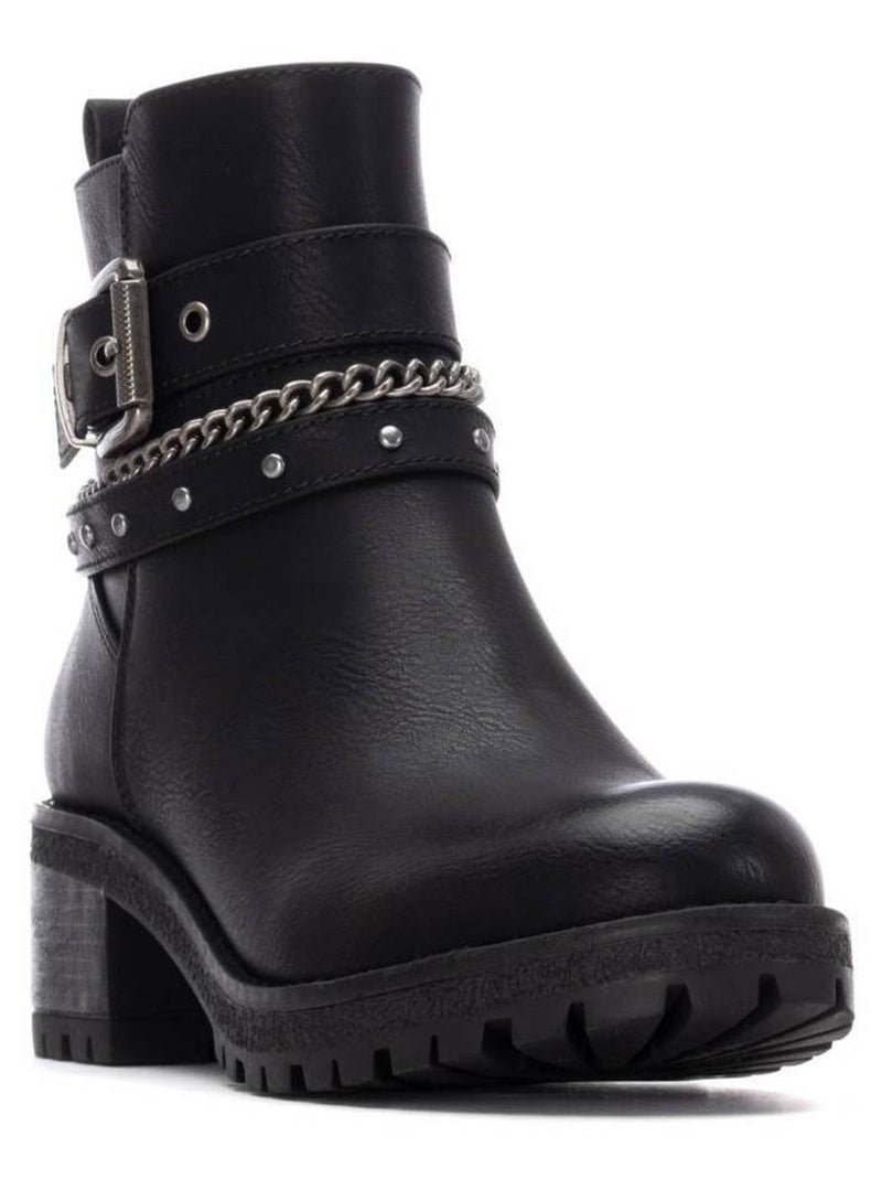 Bottines femme à lacets avec fermeture éclair Noir - Kiabi
