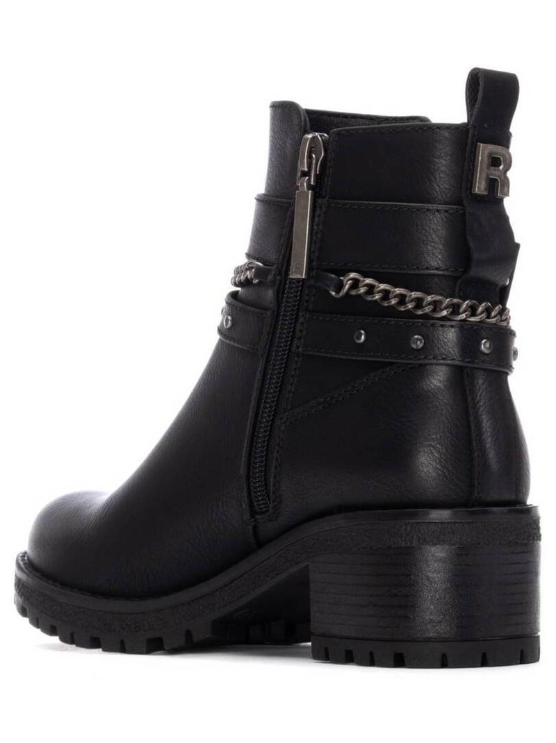 Bottines femme à lacets avec fermeture éclair Noir - Kiabi