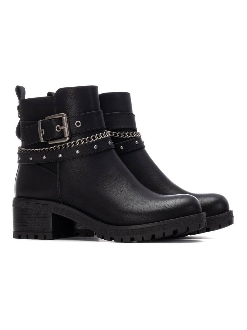 Bottines femme à lacets avec fermeture éclair Noir - Kiabi
