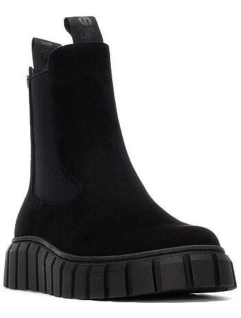 Bottines femme à lacets avec fermeture éclair