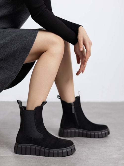 Bottines femme à lacets avec fermeture éclair - Kiabi
