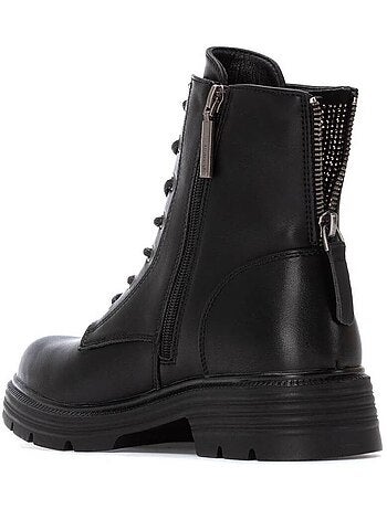 Bottines femme à lacets avec fermeture éclair