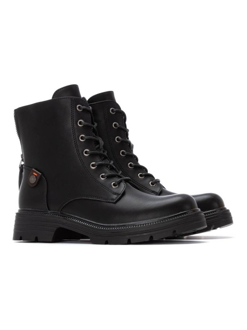 Bottines femme à lacets avec fermeture éclair Noir - Kiabi