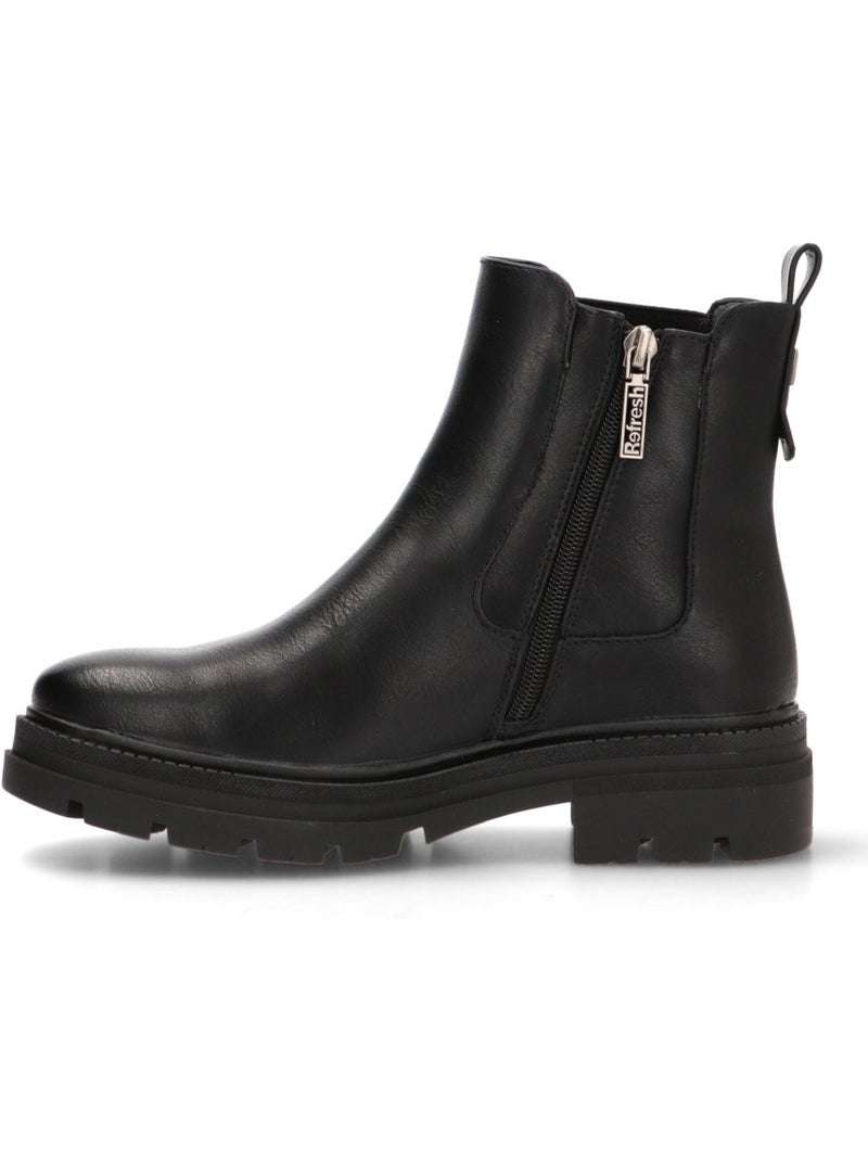 Bottines femme à lacets avec fermeture éclair Noir - Kiabi
