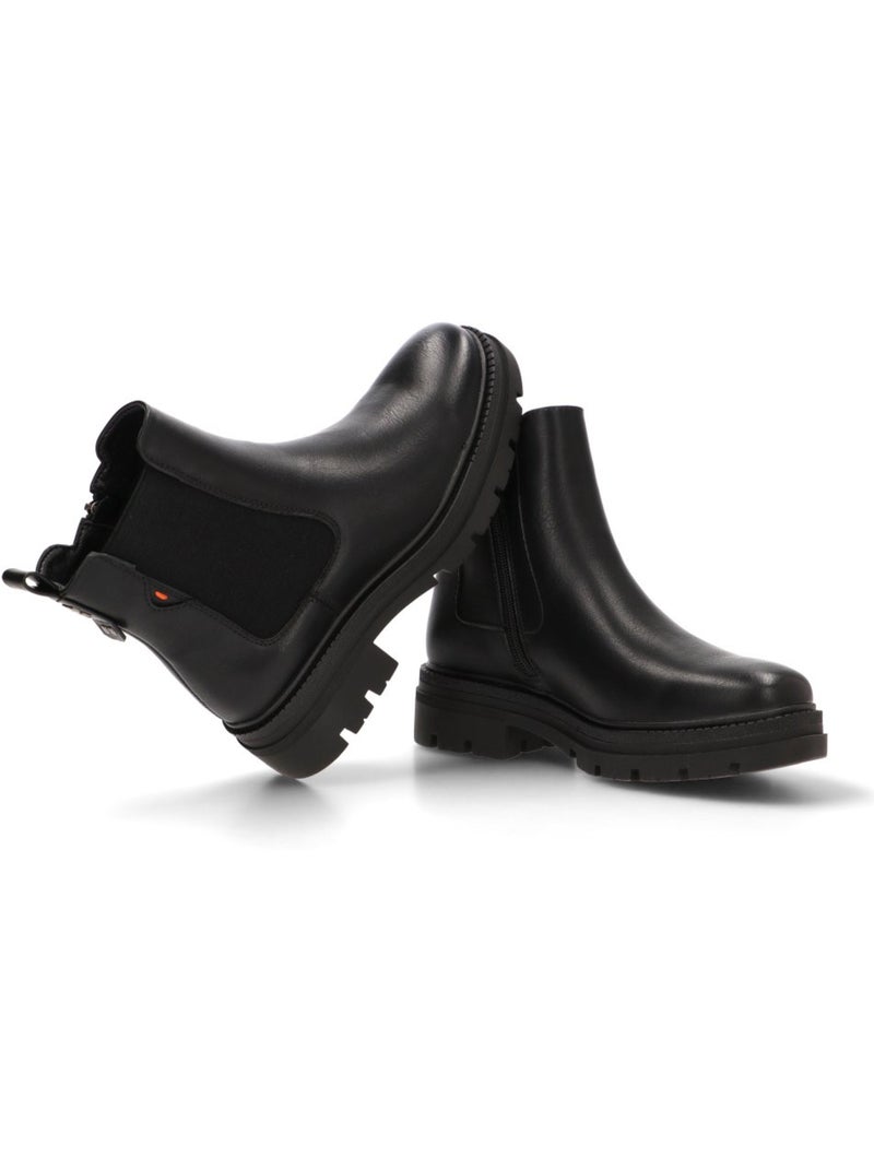 Bottines femme à lacets avec fermeture éclair Noir - Kiabi