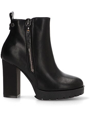 Bottines femme à lacets avec fermeture éclair