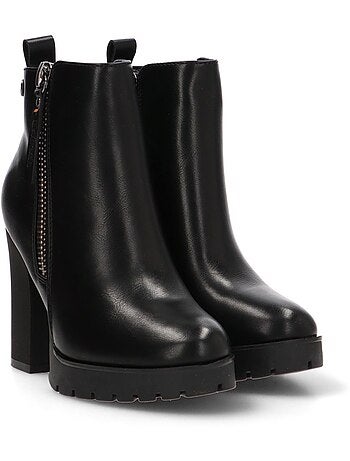 Bottines femme à lacets avec fermeture éclair
