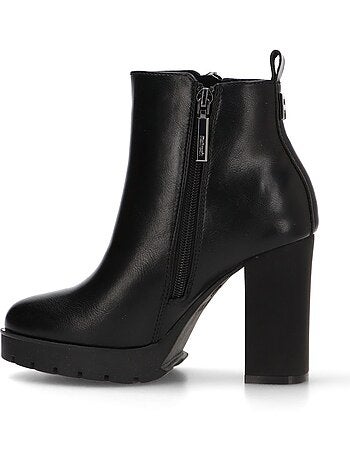 Bottines femme à lacets avec fermeture éclair