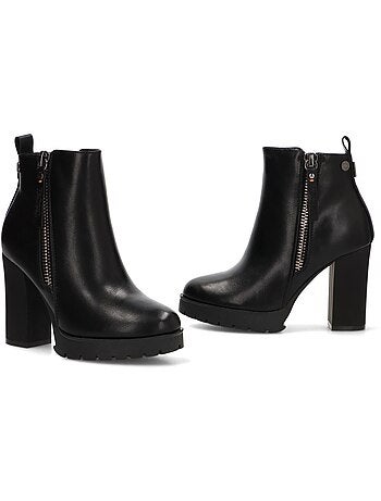 Bottines femme à lacets avec fermeture éclair